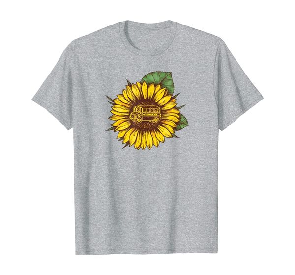 

school bus driver t-shirt sunflower gift tee t-shirt, White;black