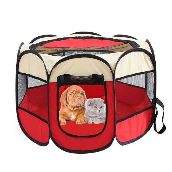 

kennels & pens pet tent outdoor durable dog house removable waterproof scratch resistant washable fence portable octagonal oxford cloth fold