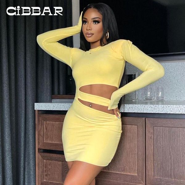 

casual dresses cibbar long sleeve autumn women mini dress hollow out solid color bodycon 2021 fahsion body-shaping clubwear, Black;gray
