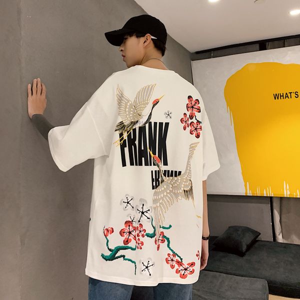 

2021 new t shirt men retra harajuku summer men's korean fashions funny tshirts printing streetwear plus size snvy, White;black
