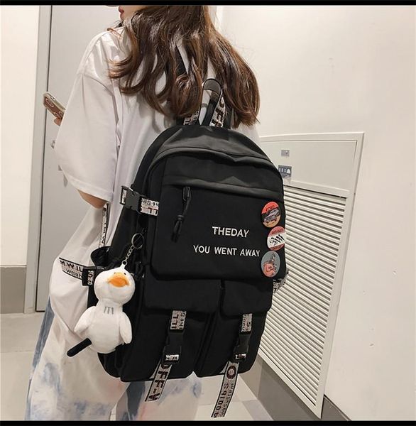 

backpack 2480 2021 schoolbag male large capacity junior high school student female wild small fresh