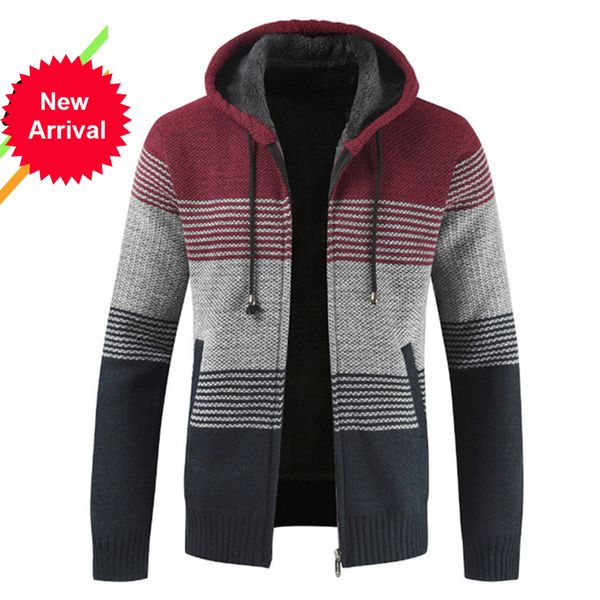 

2021 new autumn winter warm cashmere casual wool slim fit fleece jacket men coat knitwear male uv2r o08s, White;black