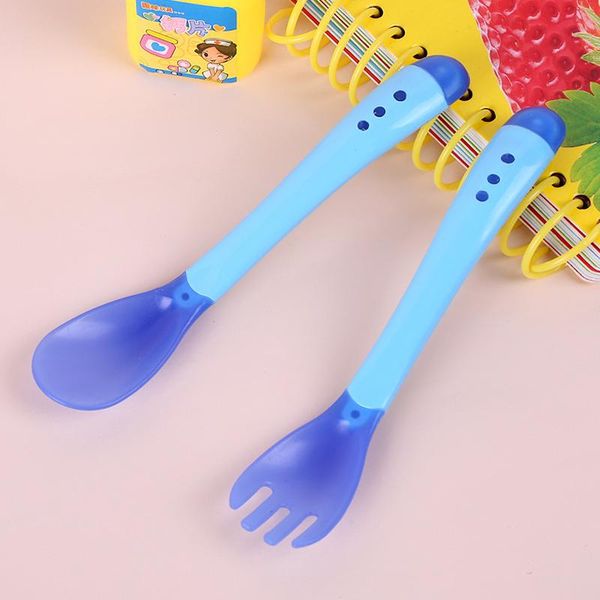 

spoons born baby spoon silicone soft temperature sensing children tableware training infant feeding tools