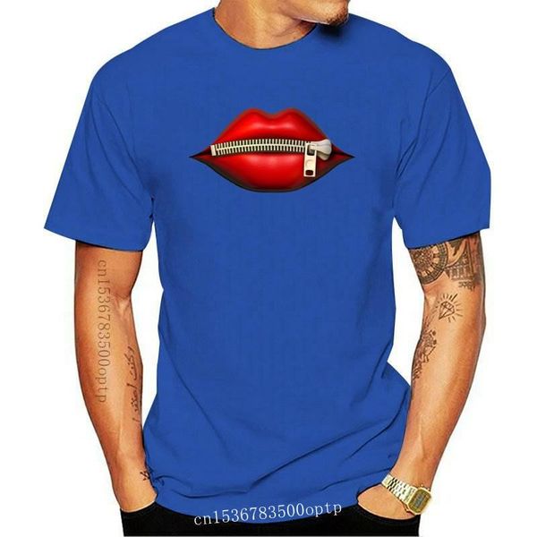 

men's t-shirts zogankin fashion women's casual red lip t-shirt short sleeve black female summer creativity zipper lips, White;black