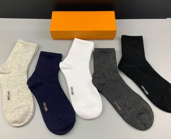 

fashion mens and womens four seasons pure cotton ankle short socks designer breathable outdoor leisure 5 colors business sock, Black