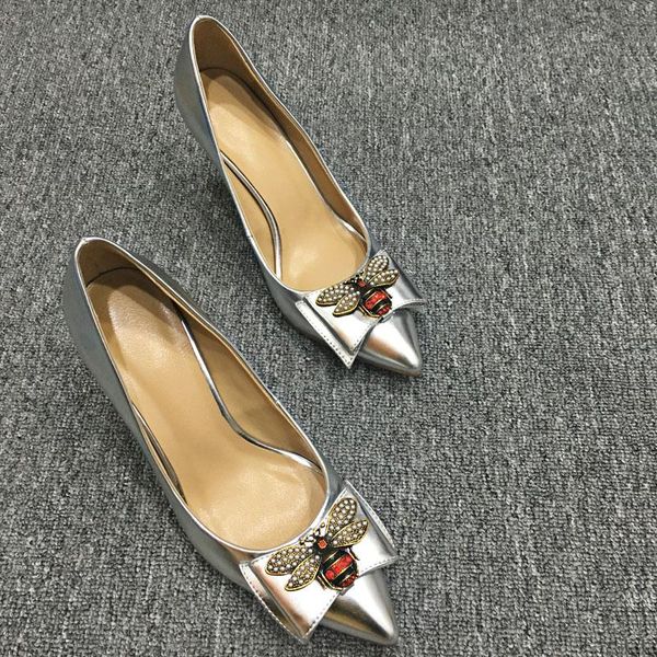 

dress shoes beautiful bee thin high heels women pumps 8.5cm low heel butterfly woman wedding party, Black