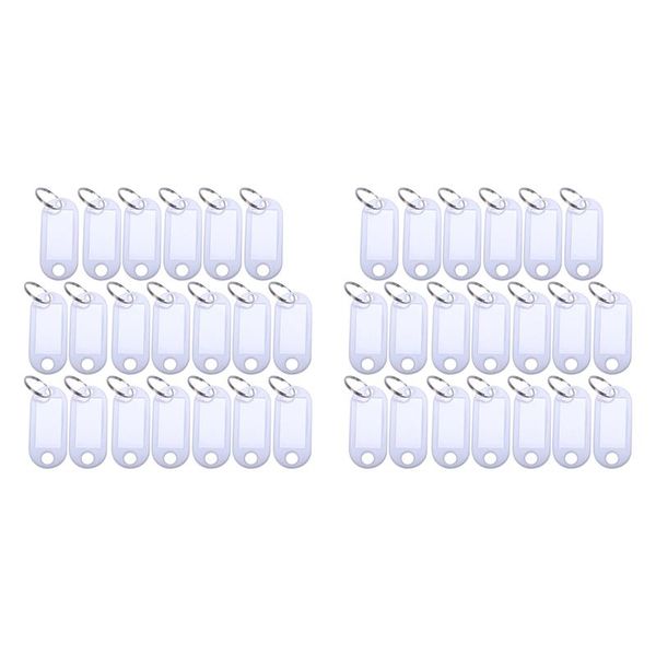 

keychains white portable plastic key fob tag id labels 40 pieces, Silver