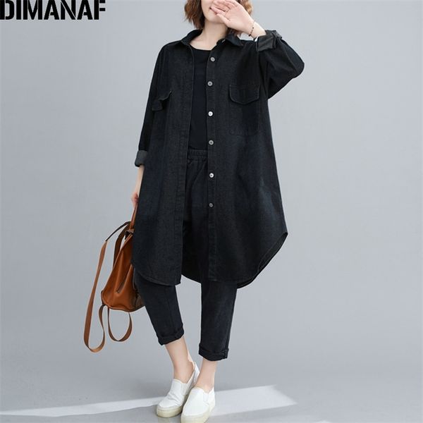 

plus size jackets jeans coats women clothing bomber jacket denim lady outerwear loose casual long sleeve coat autumn 210531, Black;brown