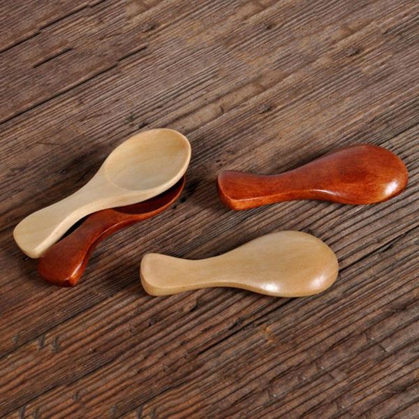 

spoons 8 pcs wooden spoon mini powder children ice cream short handle sugar (primary color)