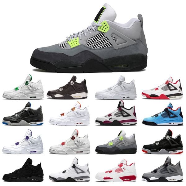 

man's basketball shoes 4s high cut court purple university red neon bred alternate motorsport orange metallic white cement cool grey or