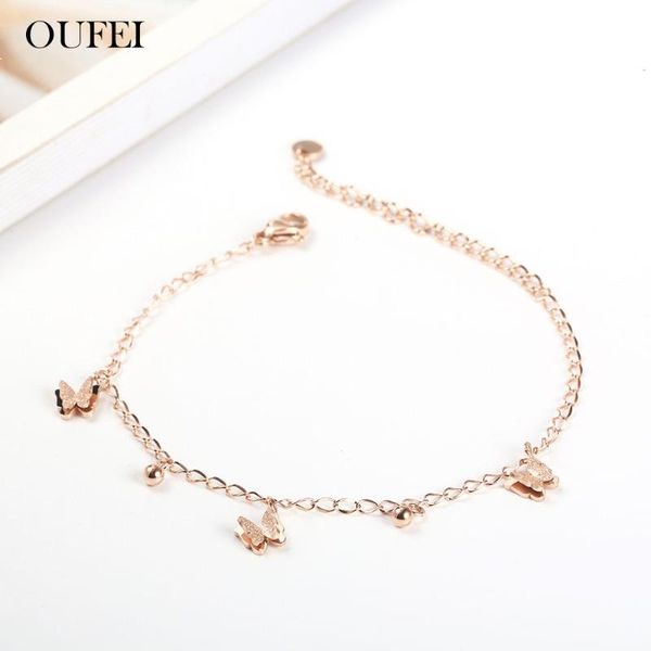 

link, chain oufei rose gold woman bracelet and bangles for women stainless steel jewelry accessories bohemian cuff, Black
