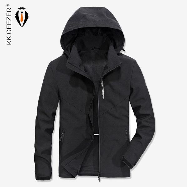 

men's jackets men jacket softshell autumn light windproof spring zipper military coat loose overcoat outerwear, Black;brown