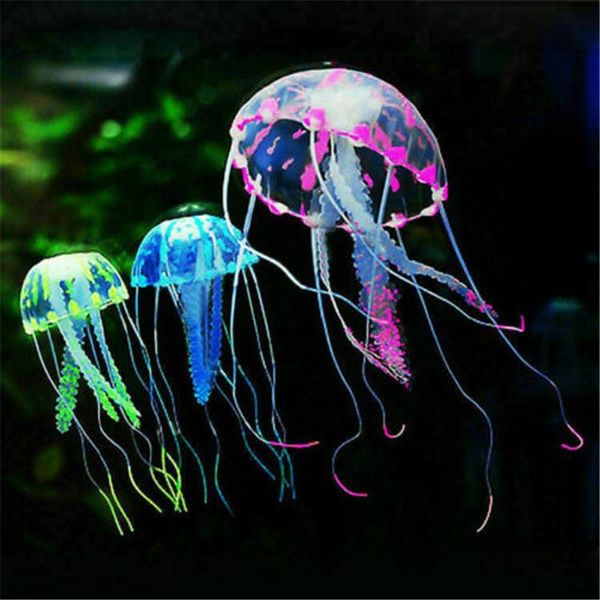 

decorations glow aquarium jellyfish ornament decoration fish simulation underwater live luminous aquatic landscape