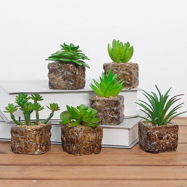 

mini artificial succulents pot plant plastic bonsai home office garden decor