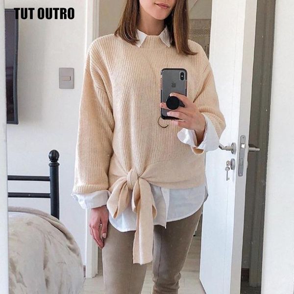 

autumn women double-sided blouses and shirts elegant khaki long sleeve bow shirt ladies casual vintage female blouses, White