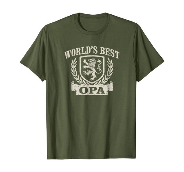 

mens vintage crest world's opa t-shirt, White;black