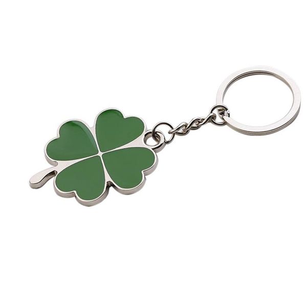 

party favor lucky four-leaf clover fortune fashion key chain shamrock sparkling charm keyring for st.patrick birthday day gifts