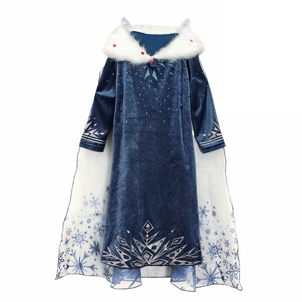

2020 autumn and winter fashion girl's princess isanna children's dress, White