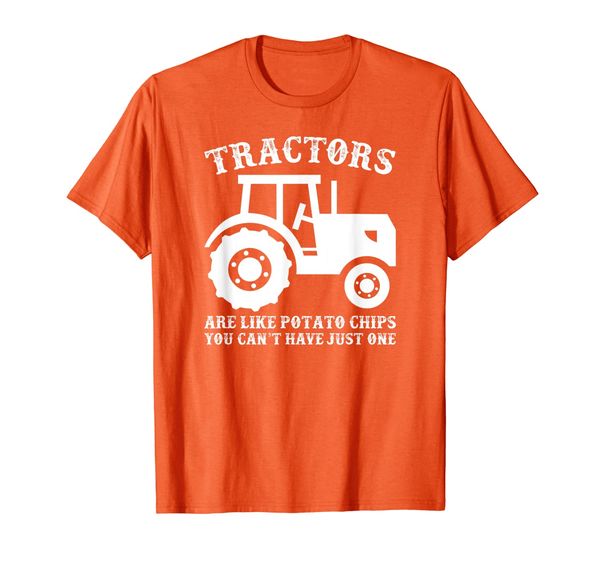 

tractors are like a potato chips - funny t shirt, White;black