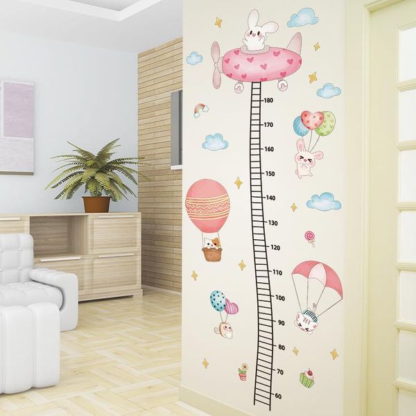 

wall stickers [shijuehezi] balloons animals diy aircraft height measure decals for kids room baby bedroom home decoration