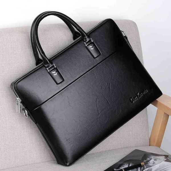 

handbag carr kerwin briefcase business bag double zipper men's leather diagonal cross horizontal single shoulder
