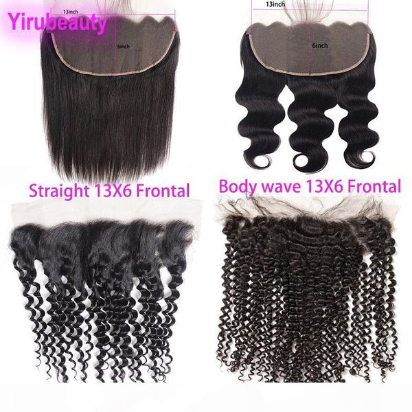 

brazilian virgin hair 13x6 lace frontal straight body wave deep wave kinky curly peruvian indian malaysian human hair 13 by 6 lace closure, Black;brown