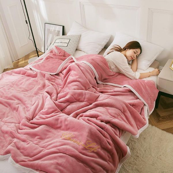 

cianlsria keep warm double side woollen blanket add cotton outdoor traveling blankets for beds fleece bed cover
