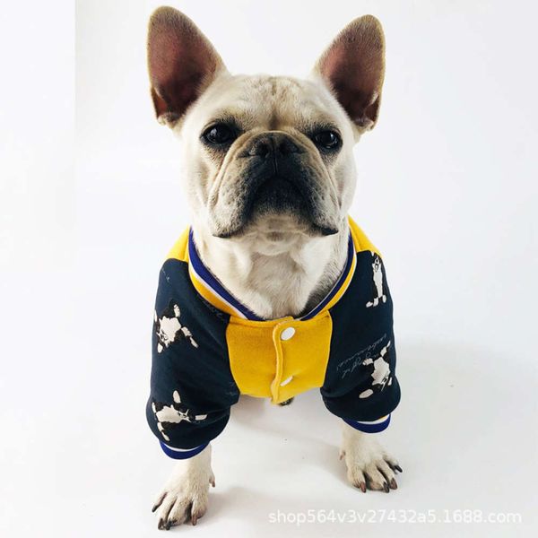 

bullfight autumn and plush french douying doubago winter cloth small dog baseball suit