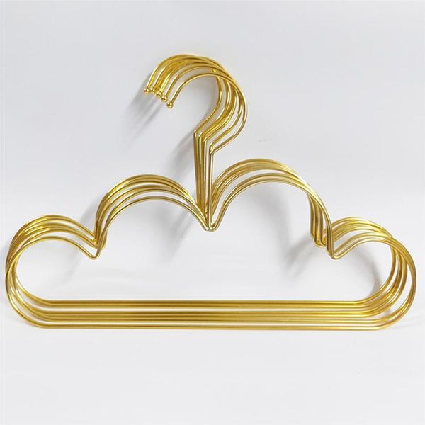 

hangers & racks 5pcs non slip metal toddlers clothes hanger golden kids cloud shape coat clothing storage organizer rack