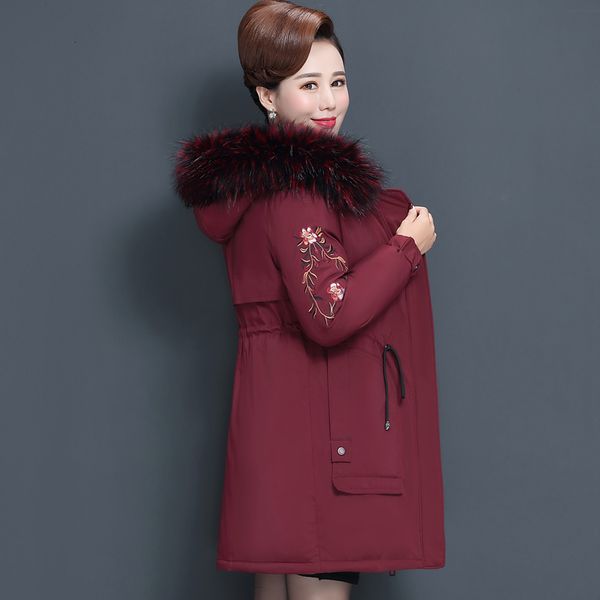 

women of autumn new old -5xl and winter long-grown cotton coat v64y, Black