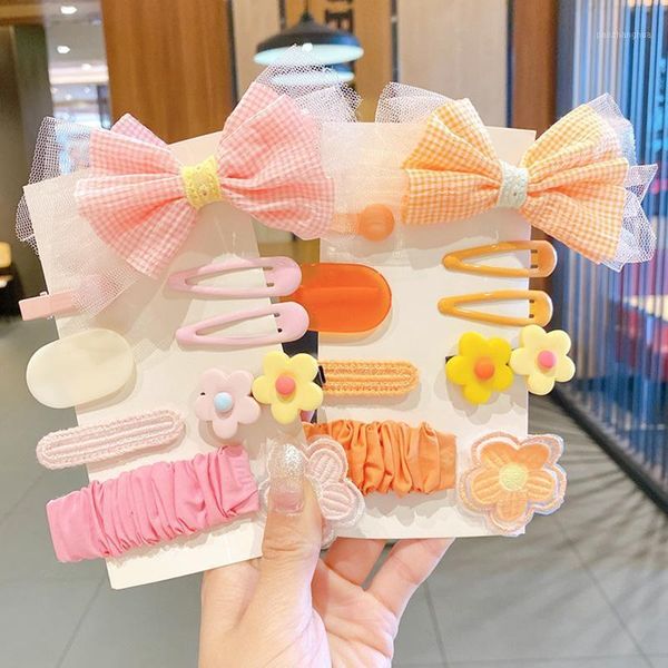 

hair accessories 9/18pcs/set girls cute colorful cartoon pattern small women hairpins fashion clips ornament1, Slivery;white