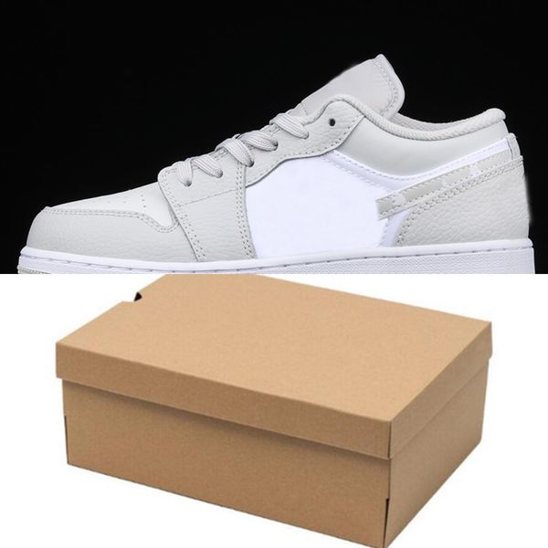 

ecw6 low cut jumpman men's and women's basketball shoes 1 s white/gray camouflage outdoor sportsqfzm