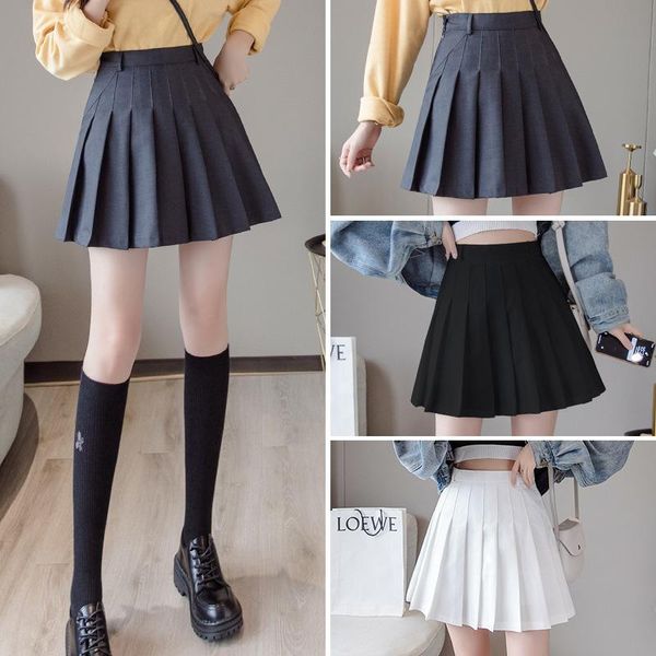 

skirts pleated skirt autumn a- line women's and winter short versitile fashion full, Black