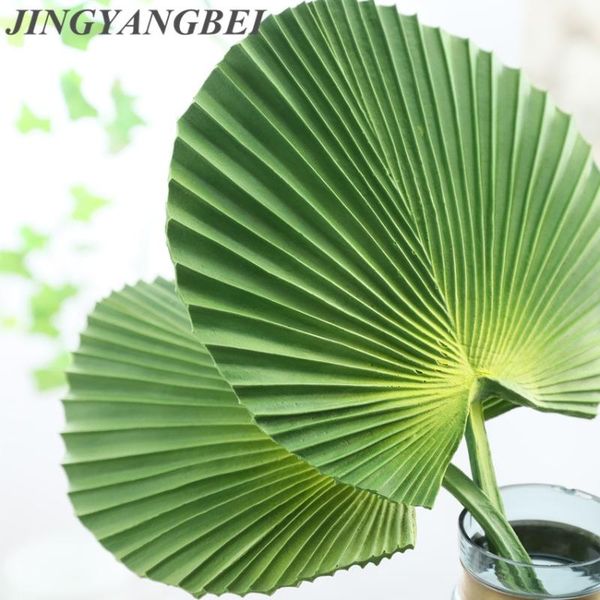 

decorative flowers & wreaths pu artificial fan leaf palm diy green plant banana grass wedding party home decoration