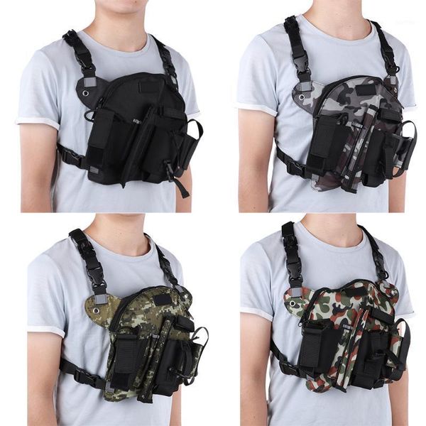 

outdoor bags chest front pack radio harness pouch holster walkie talkie vest rig carry bag bag1