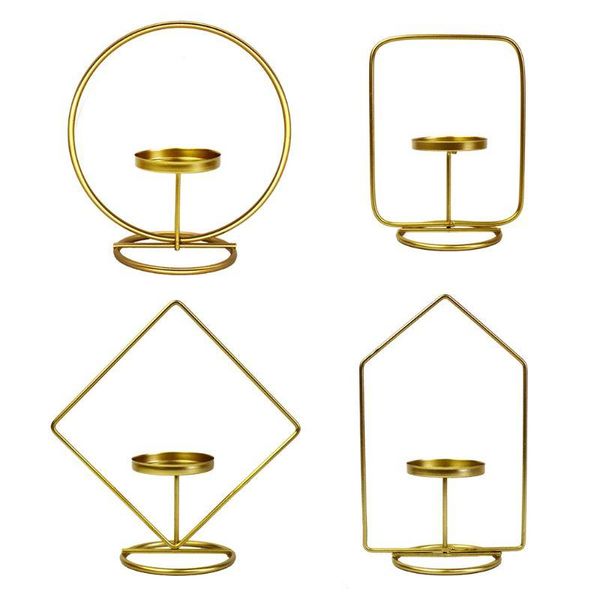 

candle holders nordic style metal iron geometric candlestick holder home decoration candlelight dinner crafts