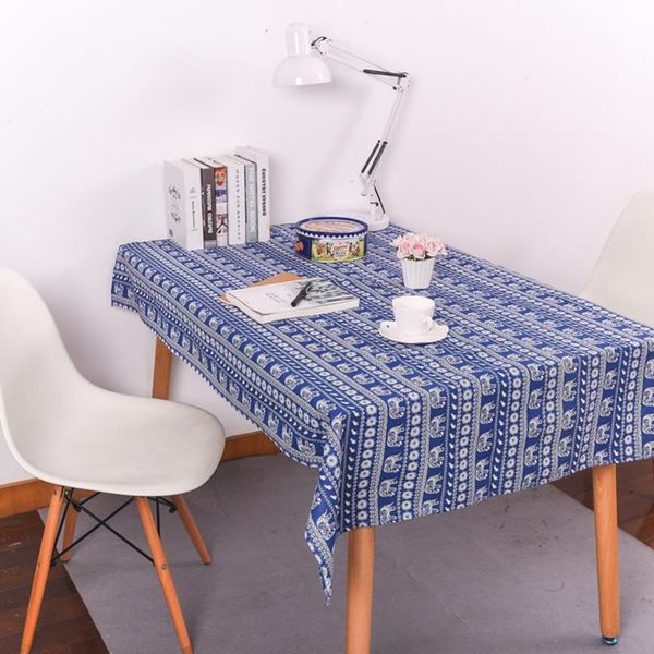 

cotton linen dinner table cloth cover elephant cartoon tablecloth washable bohemian style wedding party home textiles decoration