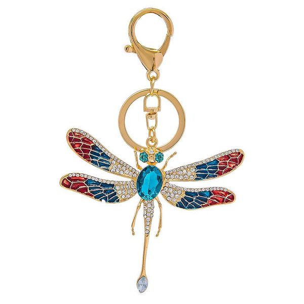 

keychains rhinestone dragonfly key chain ring fashion diamond keychain keyring blingbling luxury quality pendant accessories gifts, Silver
