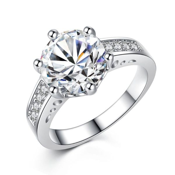 

wedding rings engagement ring for women romantic birthday gift crystal zircon female cute finger fashion jewelry, Slivery;golden