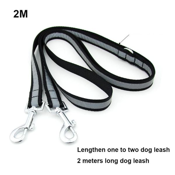 

dog collars & leashes 2m super long reflective pet leash double twin lead walking adjustable head nylon two dogs training r