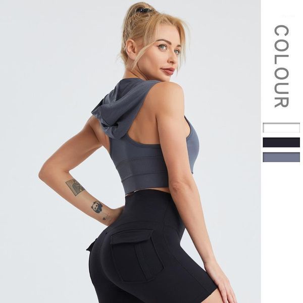 

sport bar for yoga with cap seamless gym woman push up bra crop sports women workout outfit