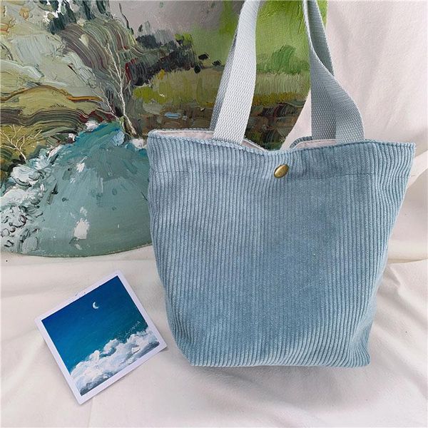 

evening bags vintage corduroy mini shoulder bag women designer handbag reusable casual tote shopping beach for girls pure color