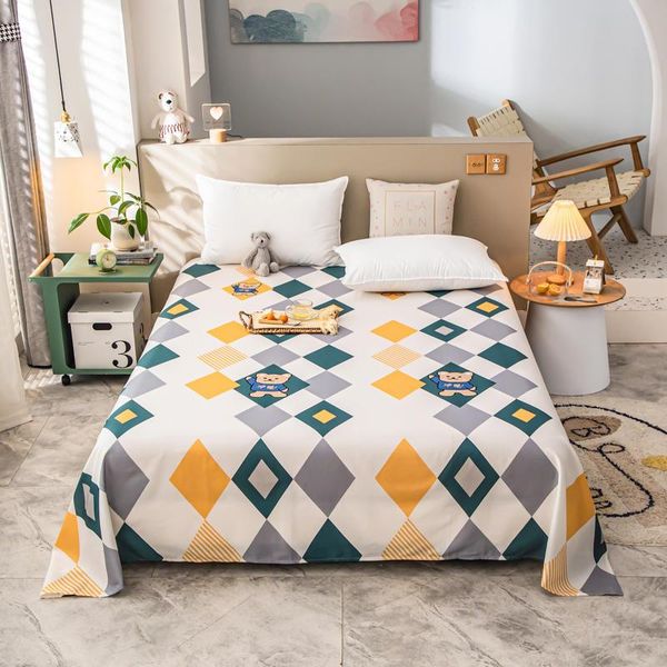 

sheets & sets bonenjoy pure cotton bed cover queen king size geometric style sheet for double plain dyed mattress covers(no case