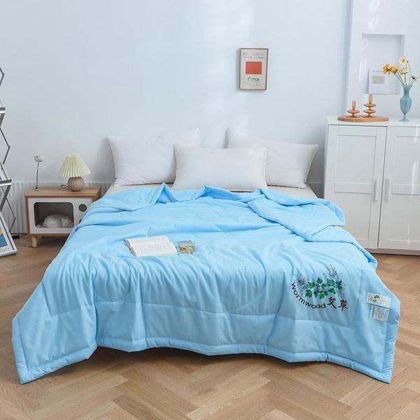 

comforters & sets wormwood solid color simple fiber summer soft and comfortable breathable home supplies air conditioning quilt