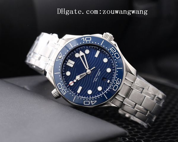 

2021 sea ceramic bezel business aqua watches 007 terra men sport wristwatches james bond boss master mens watch d1141, Slivery;black