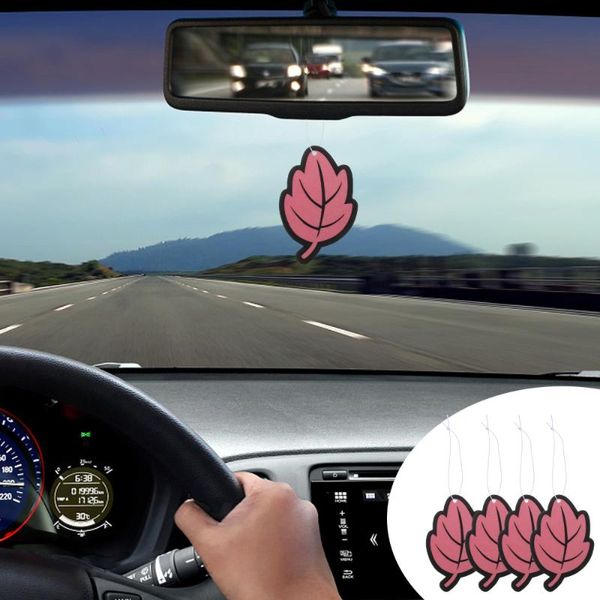 

car air freshener 6pcs leaves shape paper hanging perfume diffuser auto decor