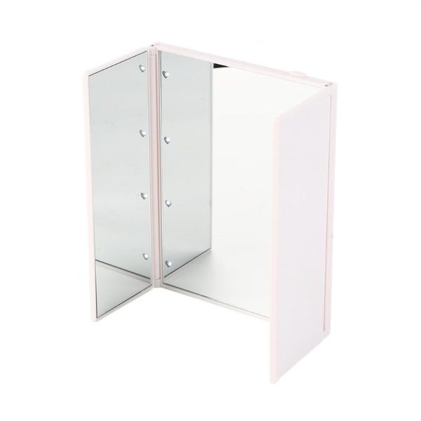 

compact mirrors brand and high guality 1 pcs super bright led lights foldable triple mirror with magnetic opening makeup