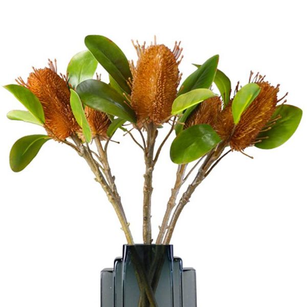 

decorative flowers & wreaths vintage silk pincushion fake real touch artificial green leaves decor house garden indoor party de