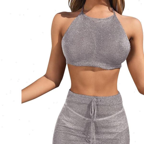 

2021 new summer women dress erotic club sheath hollow out sleeveless halter holiday party mini sundress 903256, Black;gray