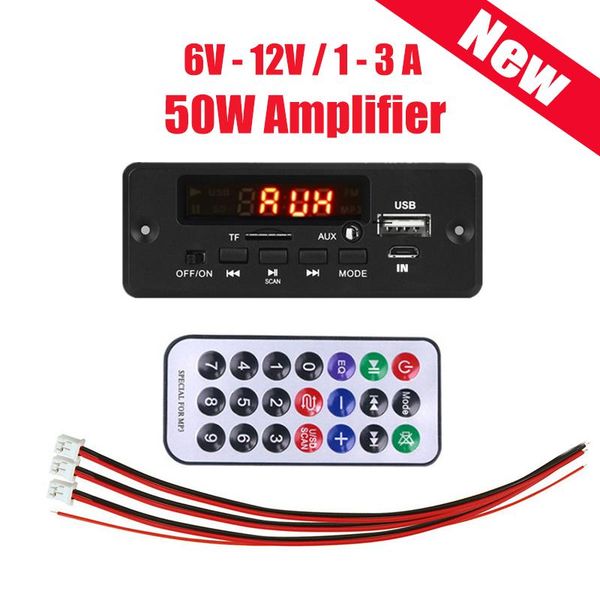

& mp4 players bluetooth 5.0 decoding board module 6v -12v 50w wireless car mp3 player tf card slot / fm usb recording remote